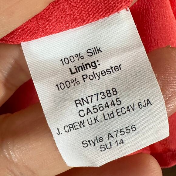 J. Crew Twist Back 100% Silk Dress Hibiscus Floral SZ 4 Tropical Resort Vacay - Picture 8 of 10